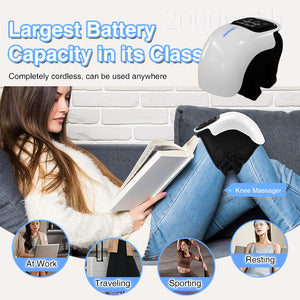 Smart Knee Massager With Heat  Vibration 3D Air Compression   Portable Pain Relief  Home Office Use