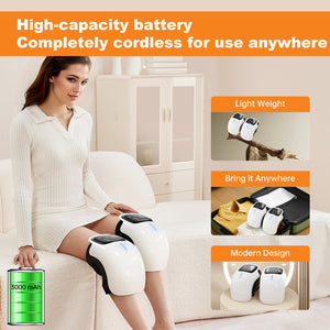 Smart Knee Massager With Heat  Vibration 3D Air Compression   Portable Pain Relief  Home Office Use