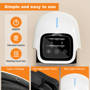 Smart Knee Massager With Heat  Vibration 3D Air Compression   Portable Pain Relief  Home Office Use