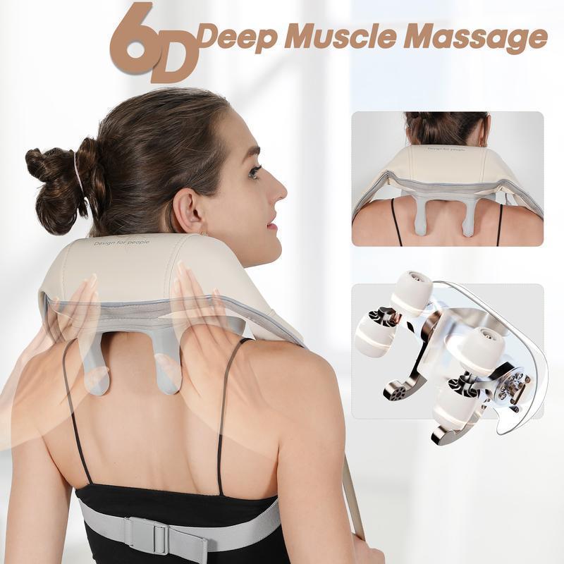 Rechargeable Shiatsu Neck Massager For Relieve Neck Pain And Relax Neck, Home And Car Holiday Gift