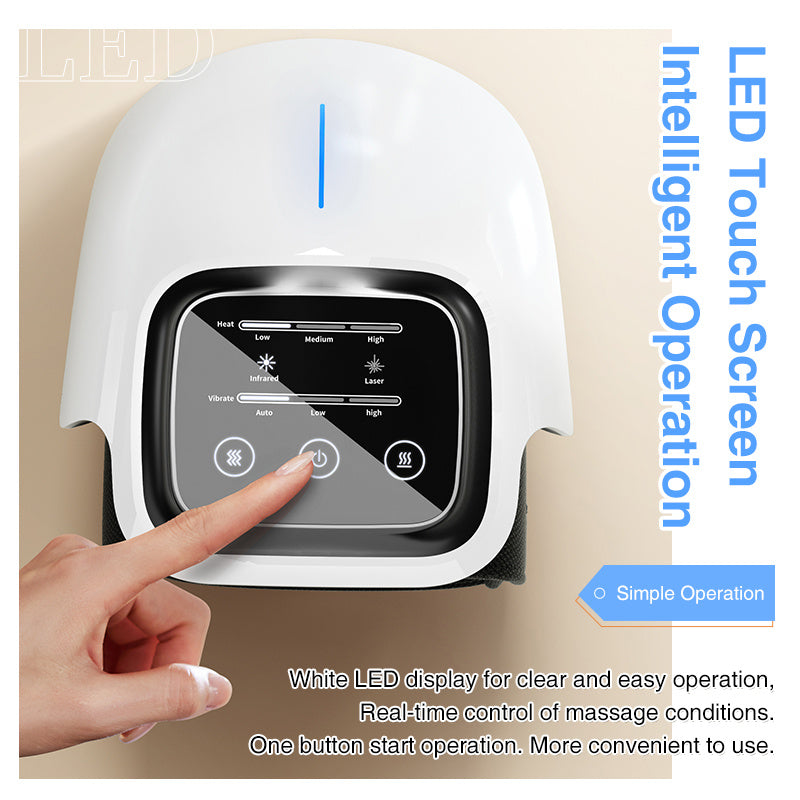 Smart Knee Massager With Heat  Vibration 3D Air Compression   Portable Pain Relief  Home Office Use